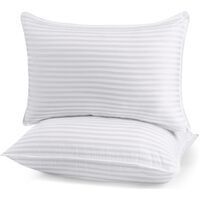 1x Premium 100% Cotton Pillow with Cover Filled Durable Soft Standard - 48x74cm