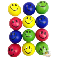 12x STRESS BALLS Hand Relief Squeeze Toy Reliever Antistress Soft Smiley MULTI