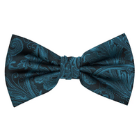 Premium Tapestry Bow Tie Floral Paisley - Jade