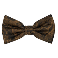 Premium Tapestry Bow Tie Floral Paisley - New Gold