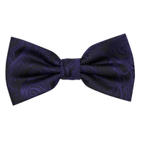 Premium Tapestry Bow Tie Floral Paisley - Purple