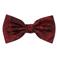 Premium Tapestry Bow Tie Floral Paisley - Scarlet