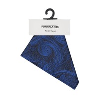 Formalaties Tapestry Floral Print Pocket Square Handkerchief in Royal Blue