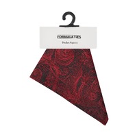 Formalaties Tapestry Floral Print Pocket Square Handkerchief in Scarlet