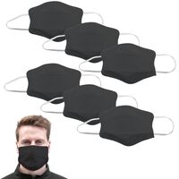 6x Tigerplast Fabric Face Mask Washable Reusable Mask Protect Cover - Black