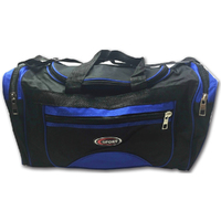 SPORTS BAG MEDIUM With Shoulder Strap Gym Duffle Travel Bags Water Resistant - Black/Blue