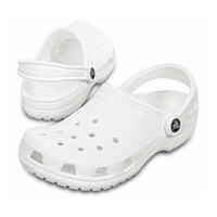 Crocs Classic Clogs Roomy Fit Sandal Clog Sandals Slides Waterproof - White - Men's US10/Women's US12