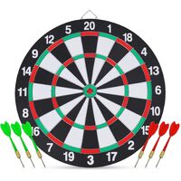 15" Dartboard Dart Board with Steel Darts Professional Competition Party Game