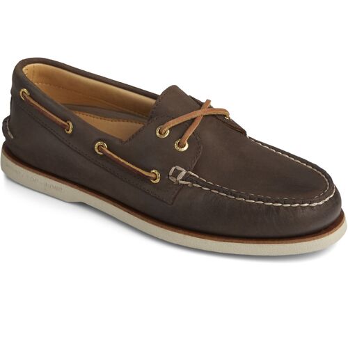 Sperry Mens Gold Cup Authentic Moccasins Leather Eye Boat Shoes - Brown