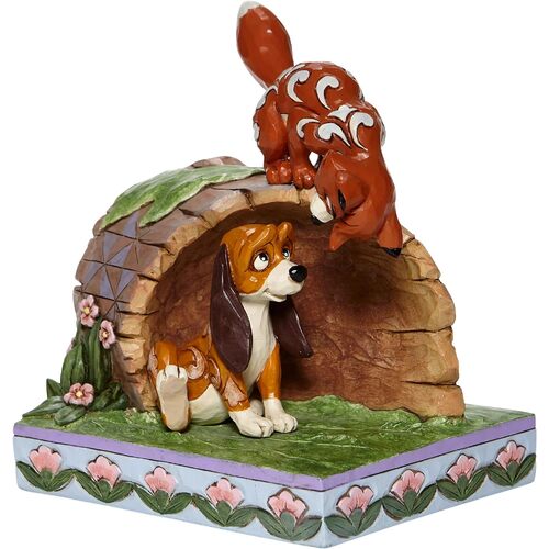 Jim Shore Disney Traditions 6008077 Fox and Hound On Log Figurine 5.75" H