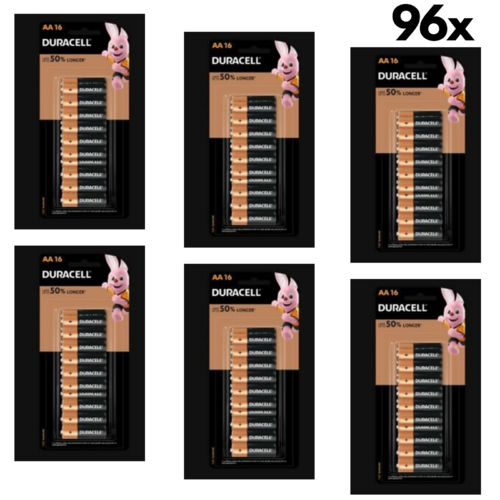 96x Duracell AA Batteries Alkaline 1.5V Battery