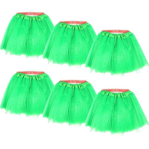 6x Green Tulle Ballerina Tutu – Small, 3-Layer Children’s Costume Skirt Australia Day