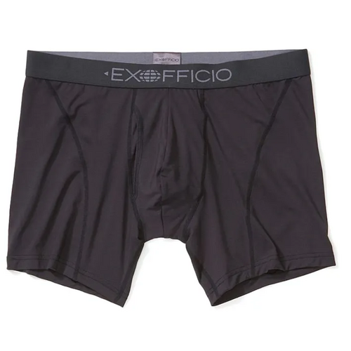 ExOfficio Men's Give-N-Go Sport 2.0 6 Inch Boxer Brief XL Black/Black