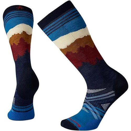 Smartwool PhD Ski Medium Alpenglow Pattern Merino Wool Socks