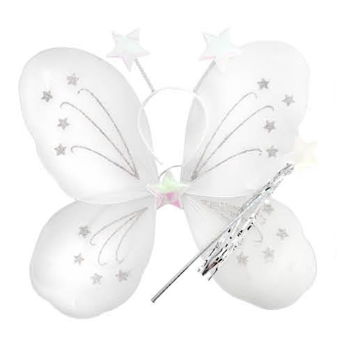 Girls Kids Angel Fairy Butterfly Wing Fancy Princess Dress Up Party Costume Prop - White