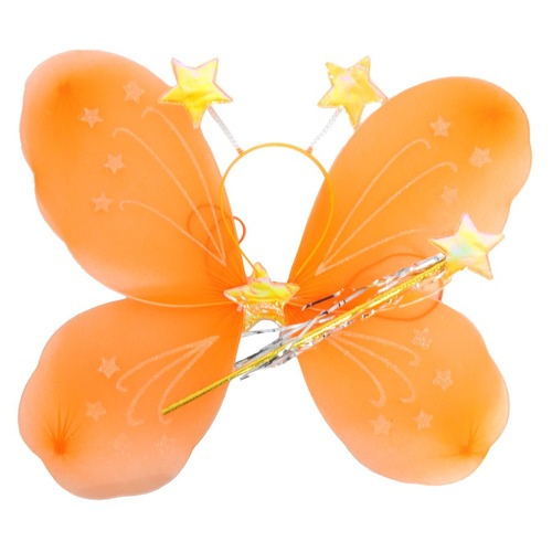 Girls Kids Angel Fairy Butterfly Wing Fancy Princess Party Costume Prop - Orange