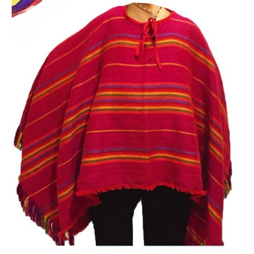 DELUXE MEXICAN PONCHO Spanish Costume Wild West Cowboy Party Bandit