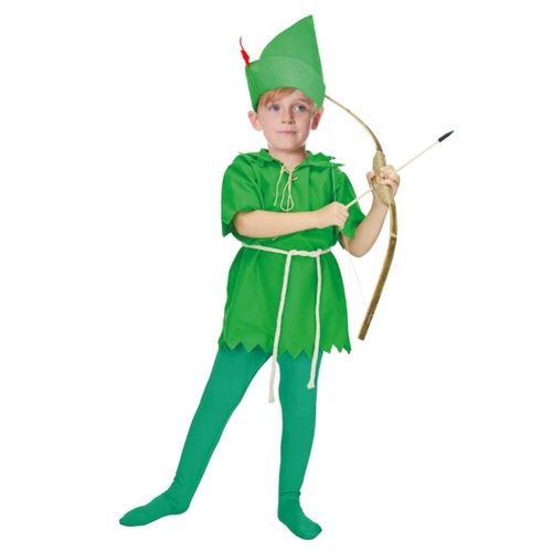 Childrens Green Costume Peter Pan Robin Hood Elf Halloween Kids Party Book Week