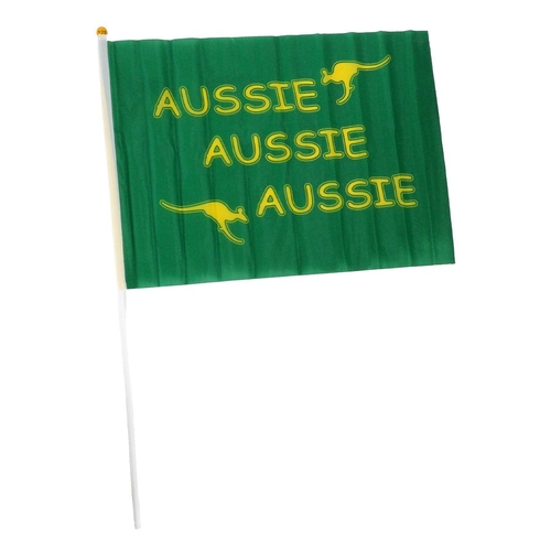 Aussie Hand Flag 29x44cm – Green Signal Flag for Australia Day & Sporting Events