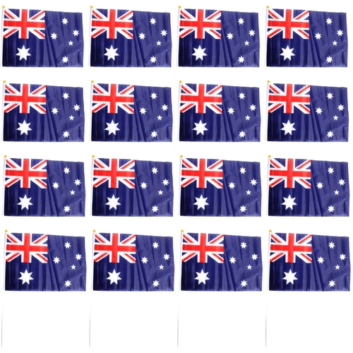 12x Aussie Hand Flag 29x44cm – Australian Signal Flag for Celebrations & Sports Events