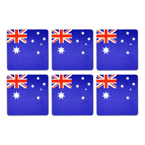 6pcs AUSTRALIA FLAG COASTERS Placemat Table Drinks Wine Beer Holder Souvenir