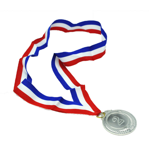 2nd METAL SILVER WINNER MEDALS Sports Day School 46cm Ribbon Olympics