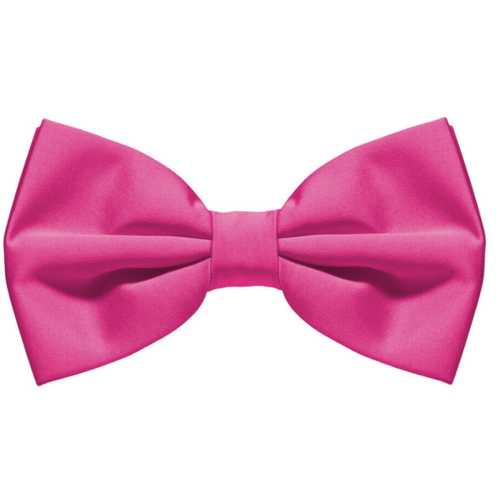 Mens BOW TIE Wedding Tuxedo Formal Bestman Necktie Classic Plain Party  - Hot Pink