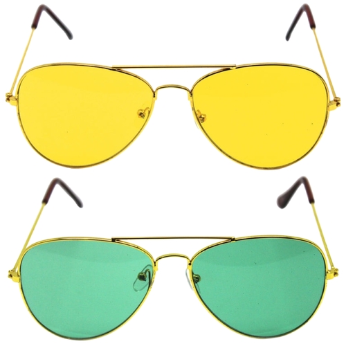 Green and Yellow Aviator Party Glasses – Fun Novelty Set for Events