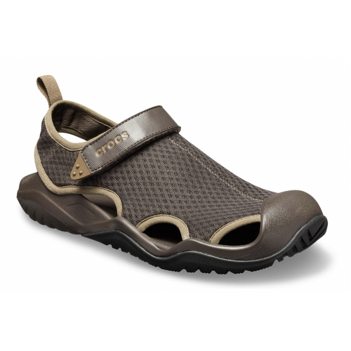 Crocs Mens Swiftwater Mesh Deck Outdoor Athletic Lightweight Sandal - Espresso