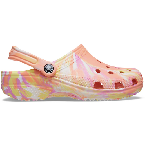 Crocs Unisex Classic Marbled Clogs Sandal Slides Waterproof - Papaya/Multi