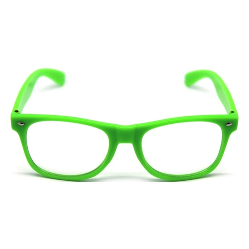 Green Party Glasses with Clear Lenses – Fun 80s Accessory or Costume Glasses