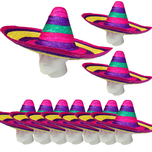 100x Mexican SOMBRERO Fancy Dress Straw Party Costume Hat Cap Spanish BULK