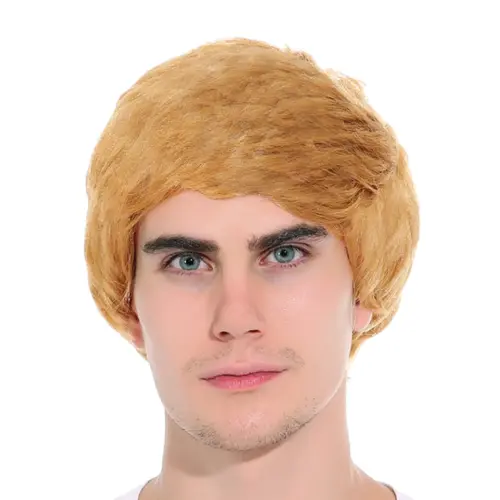 Mens Short Party Wig Costume Party Dress Up Fancy Classic Style in Ginger Blonde