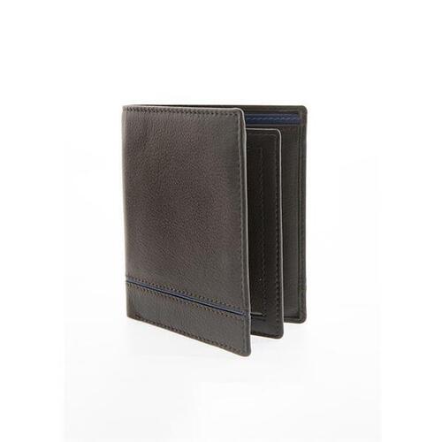 Dents Natural Grain Leather Wallet with RFID Blocking Protection - Chocolate/Royal Blue