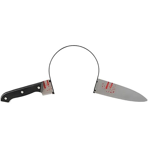 HALLOWEEN Prank Fake Knife Through Head Horror Scary Headband Costume Party Joke