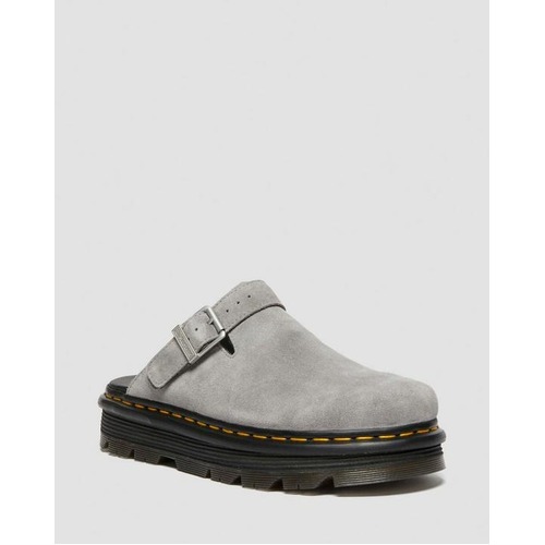 Dr. Martens ZebZag Suede Mule Sandals Slip On Shoes in Ultimate Grey