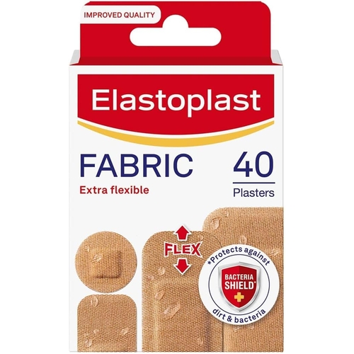 Elastoplast Fabric Extra Flexible Plaster, Pack of 40