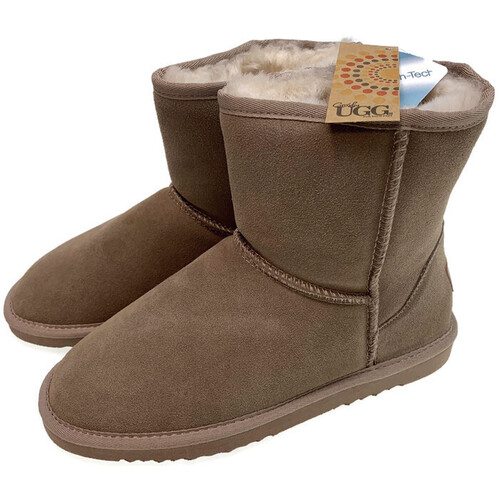 GROSBY Jillaroo Ladies UGG Boots Genuine Sheepskin Suede Leather High Classic Moccasins - Mushroom