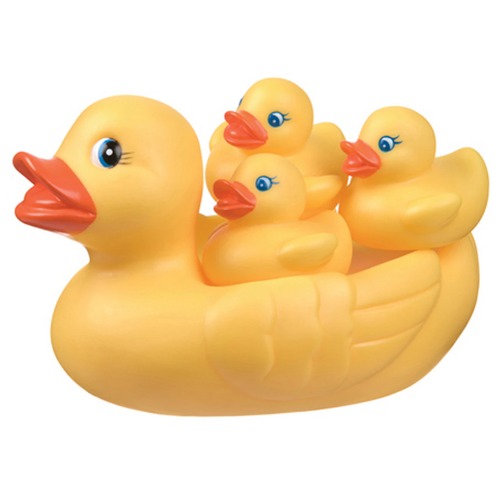 4pcs Rubber Yellow Duck Floating Bath Tub Toy Family Bath Set Bath Time Toy