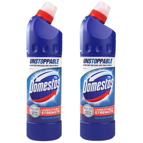 2x Domestos 750ml Thick Bleach Extended Power Citrus Fresh Kills All Known Germs Dead