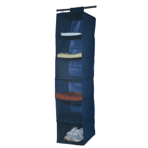 6 Layer Hanging Organiser Clothes Storage Wardrobe Garment Shelves Shoe