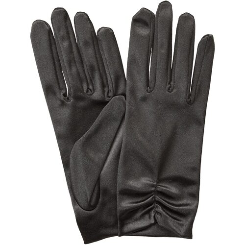 Dents Womens Satin Ruched Wrist Length Evening Gloves Formal Ball Prom - Black