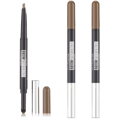 3x Maybelline New York Natural Eye Brow Duo 2 in 1 Pencil & Powder - Deep Brown