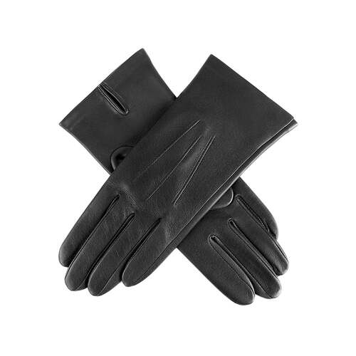 Dents Womens Three Point Leather Gloves in Black