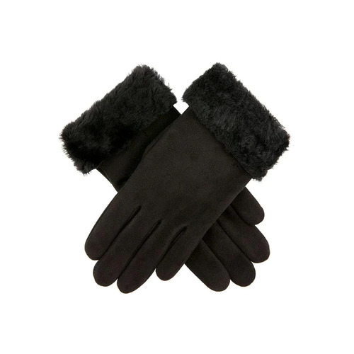 Dents Womens Louisa Sheepskin Gloves Winter Ladies Glove - Suede Black