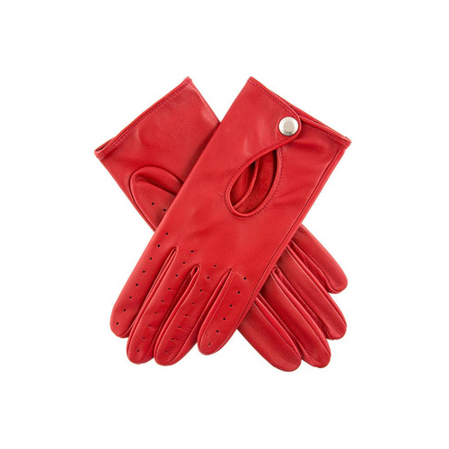 Dents Thruxton Womens Single Point Long Leather Gloves - Berry