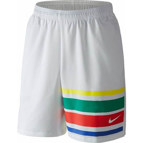 NIKE Mens Court 9" Vintage Classic Tennis Shorts Gym Sports - White