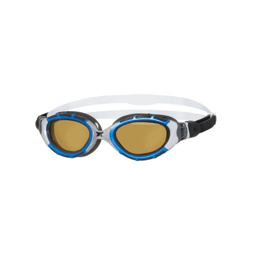 Zoggs Predator Flex Polarised Ultra Reactor Goggles Blue Silver Copper