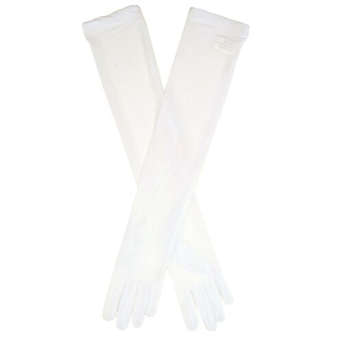 Dents Womens Sheer Tulle Opera Length Evening Gloves - Cream - One Size