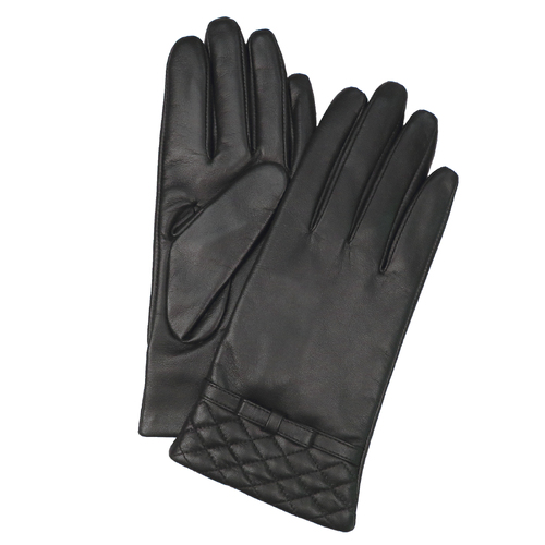 Dents Womens Kitty Sheepskin Genuine Leather Gloves Warm Winter Classic Ladies - Black